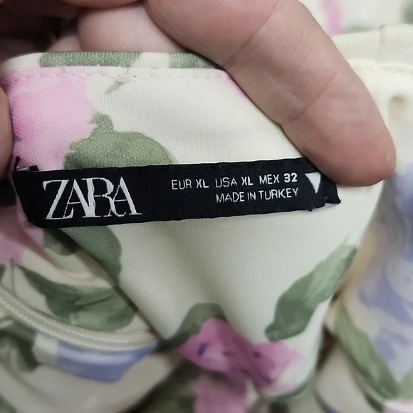 ZARA WOMAN SHORT STRAPPY FLORAL CORSETRY-INSPIRED DRESS SIZE XLARGE - Picture 8 of 11
